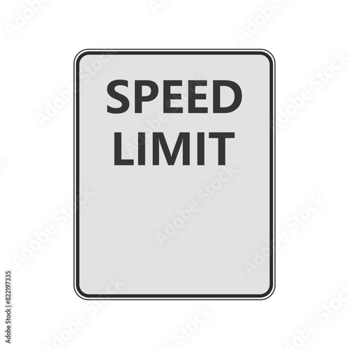 Blank speed limit sign