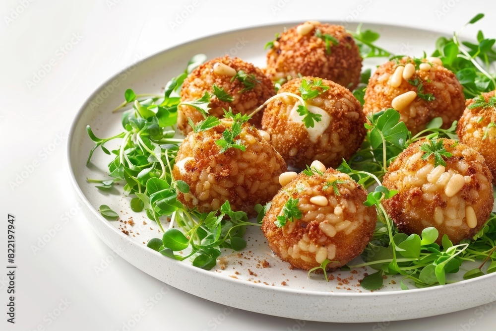 Italian Arancini with Mozzarella, Marinara, and Peas Italian Arancini with Mozzarella, Marinara, and Peas