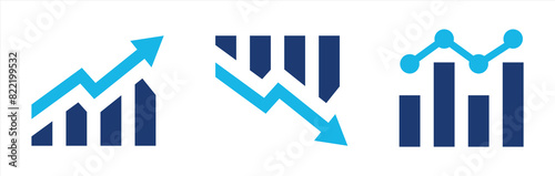 growth icon. simple  grow, chart, increase, decrease vector illustration