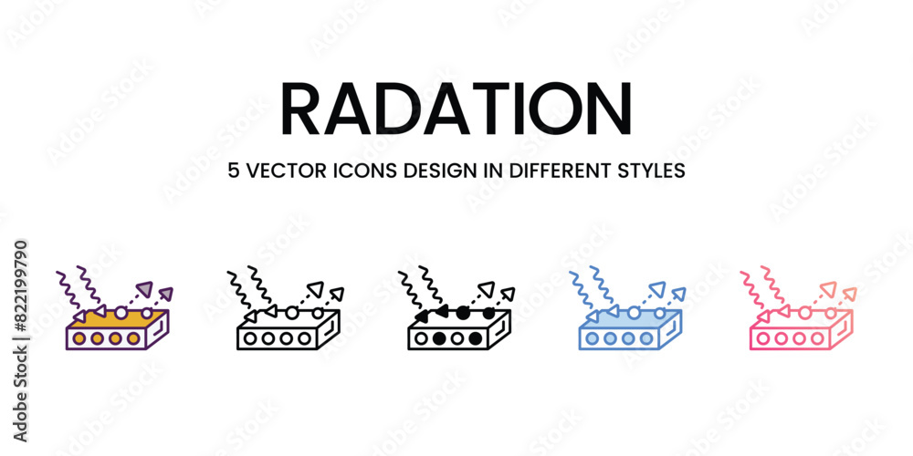 Fototapeta premium Radation Icons different style vector stock illustration