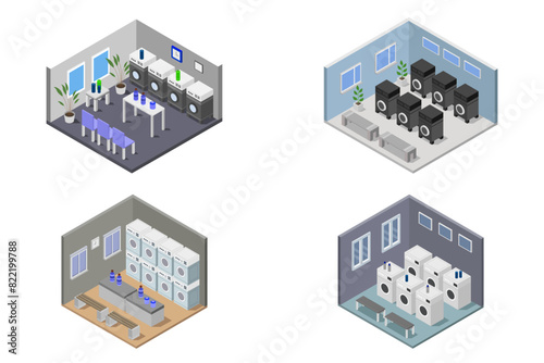 Isometric laundry room