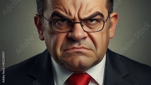 portrait of caricature a businessman with glasses photo