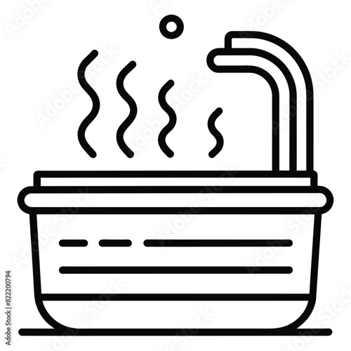 Hot jacuzzi tub line icon vector on white background