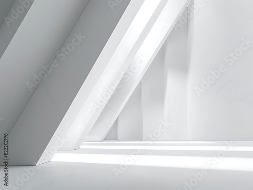 3d render  abstract minimal geometric forms. Glossy white podium for your design