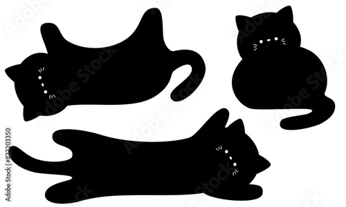 黒猫のかわいいフレームセット3