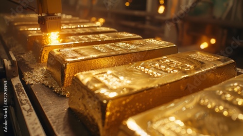 Gold bars being inspected, combined with gold futures trading data