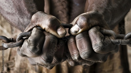 Symbol of Liberation African Hands Breaking Chains with Strength