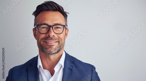 an LGBT financial advisor explaining investment strategies, looking knowledgeable and friendly, on a clean white background.