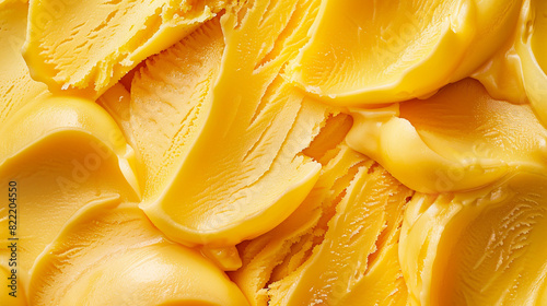 Mango ice cream gelato texture background.  photo