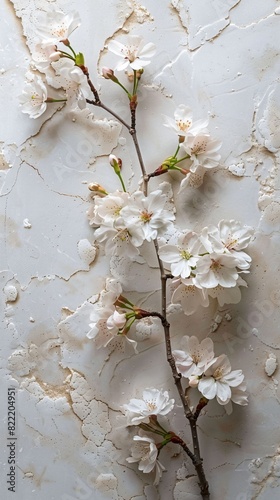 Tranquil floral arrangement of cherry blossoms capturing the delicate balance of traditional and modern eco friendly art