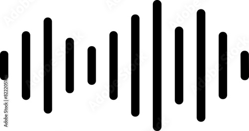 Sound wave icon. Analog and digital audio signal and graph. Music equalizer. Interference voice recording. High frequency radio wave. Vector illustration. photo