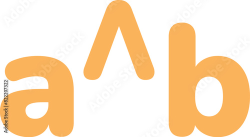 Cute Mathematic Caret Exponent Sign Symbol a^b, Math Subject Education