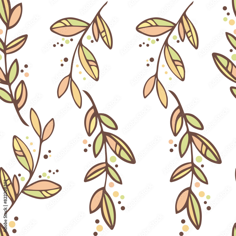 Decorative seamless beige autumn pattern Decorative seamless beige autumn pattern