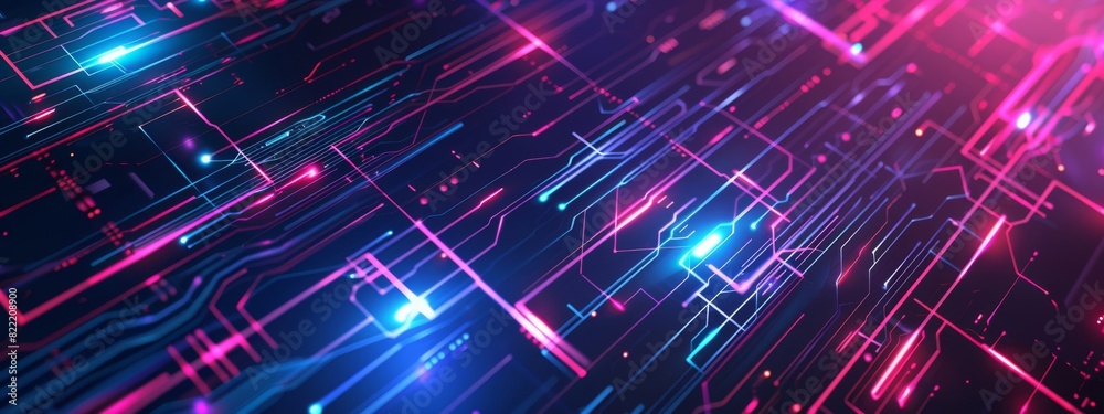 A sleek, tech background with abstract digital patterns and neon lights. A sleek, tech background with abstract digital patterns and neon lights.