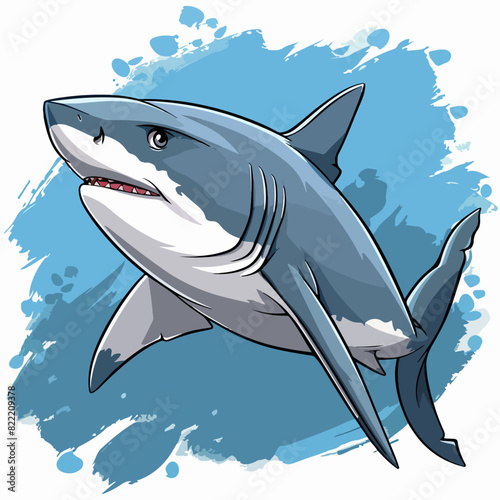 Blue shark vectorial cartoon