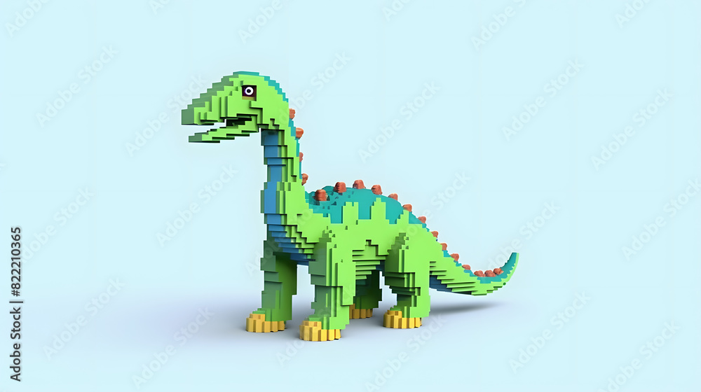 Fototapeta premium robot Brachiosaurus 3d pixel