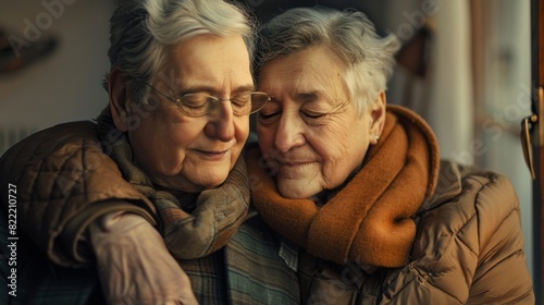 Senior Gay Couple Sharing a Warm Embrace, Reflecting a Lifetime of Love © R Studio