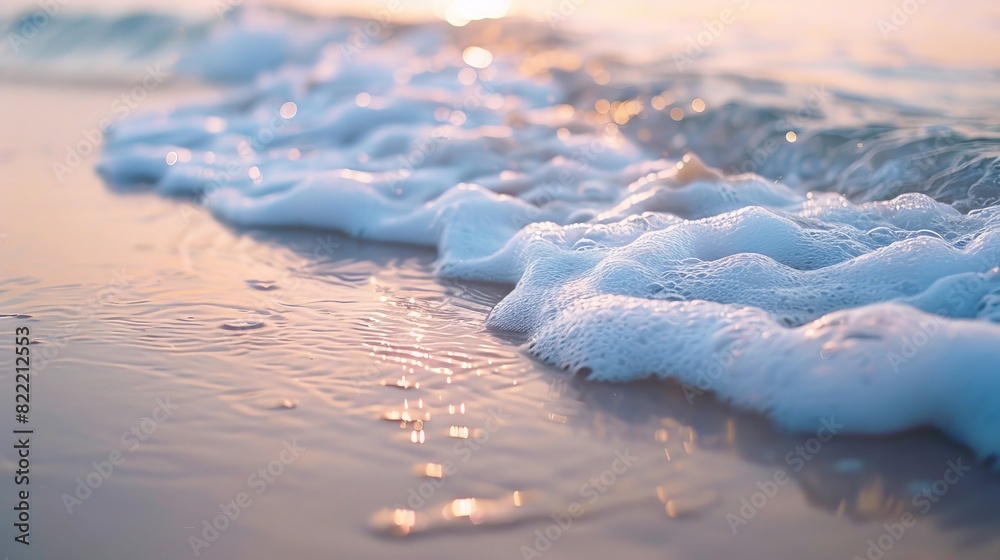 Obraz premium Wave breaking on the beach.