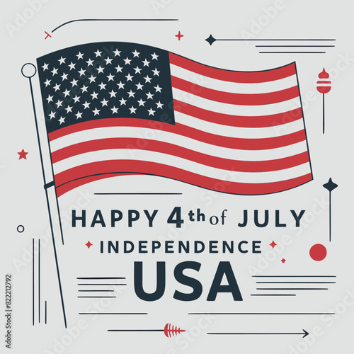 Vector Designs Featuring the USA Flag for a Happy 4th of July