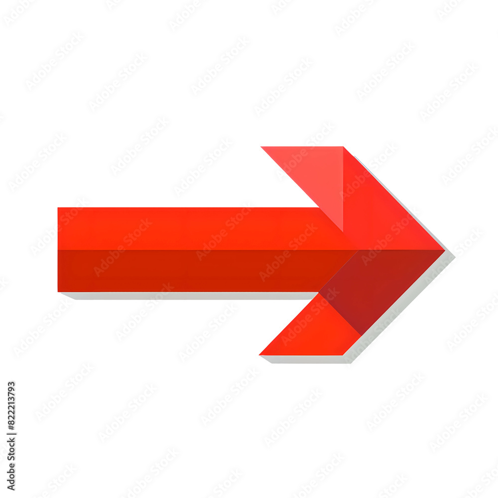 Bold Red Arrow Pointing Right with 3D Effect, isolated on transparent background, Generative AI Bold Red Arrow Pointing Right with 3D Effect, isolated on transparent background, Generative AI