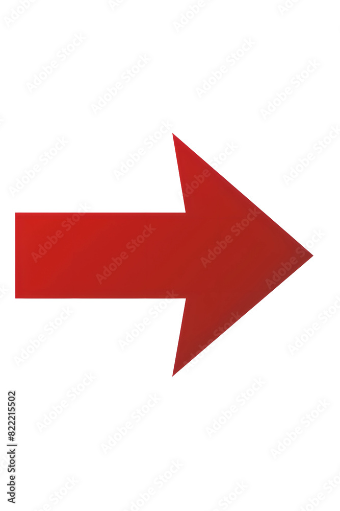 Flat Red Arrow Pointing Right, isolated on transparent background, Generative AI Flat Red Arrow Pointing Right, isolated on transparent background, Generative AI