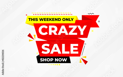 Crazy Sale offer Background. Sale banner design template. Vector illustration. Market promotion banner and crazy discount announcement background vector illustration.