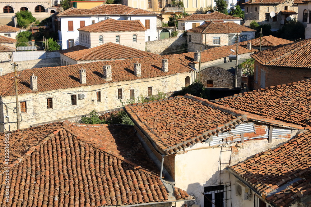 Traditional clay tile roofs in Albania Traditional clay tile roofs in Albania