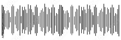 Radio Wave icon. Monochrome simple sound wave on white background. Vector sound wave icon. Music player sound bar. Record interface. Equalizer icon with soundwave line. vector illustration eps10