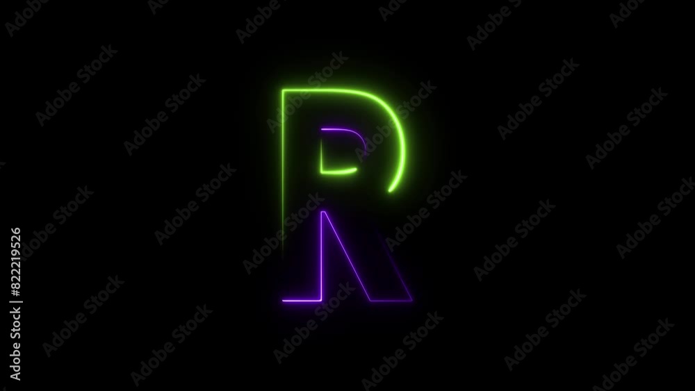 Modern flickering neon letter r animation Modern flickering neon letter r animation