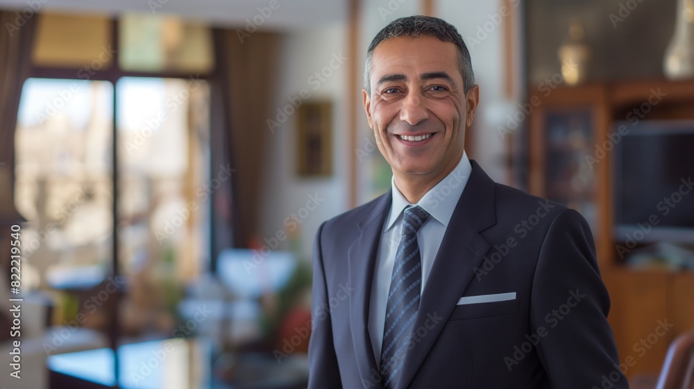 Professional Middle Eastern Man in a Suit, Confident Business Portrait in Modern Office Setting for Corporate Use Professional Middle Eastern Man in a Suit, Confident Business Portrait in Modern Office Setting for Corporate Use