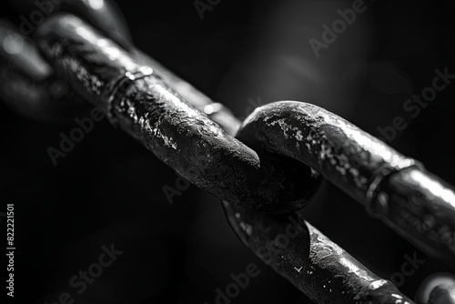 Shining chain link close-up representing interconnected humanity in the spotlight.