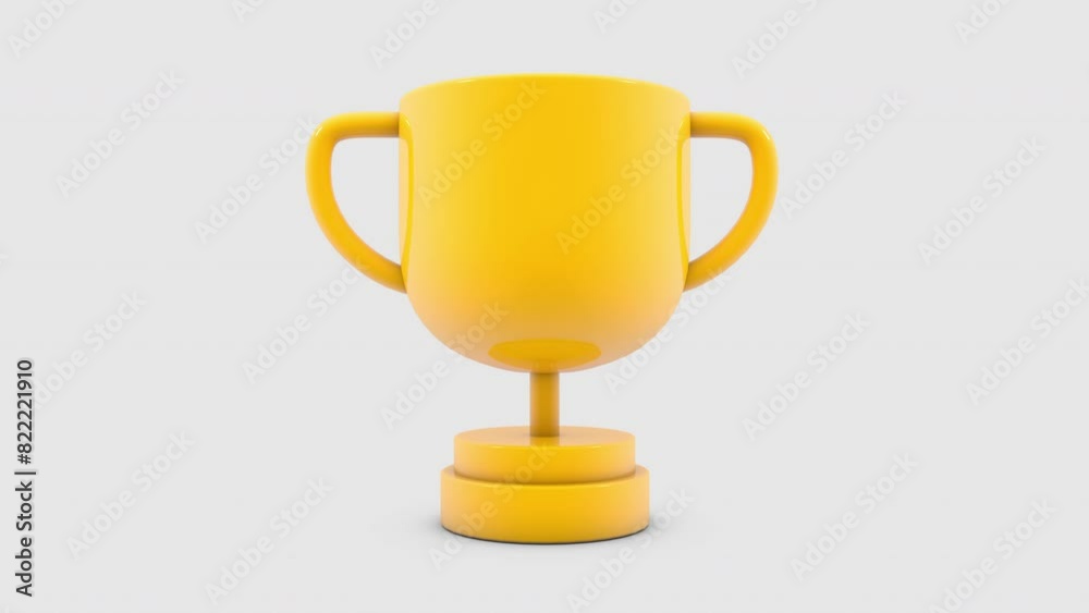 3d animation of gold star trophy
