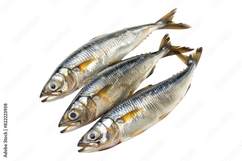 Raw fresh herring fish isolated on transparent background