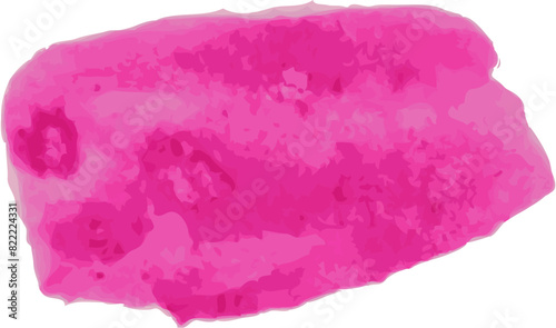 Pink, magenta watercolor paint brush. Aquarelle abstract hand drawn paper texture, liquid colour background. Watercolor splash, stain texture. Vector illustration.