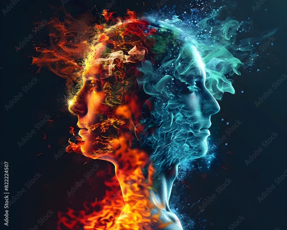 Fiery Collision of Elemental Forces A Captivating Depiction of Physiological Transformation Fiery Collision of Elemental Forces A Captivating Depiction of Physiological Transformation