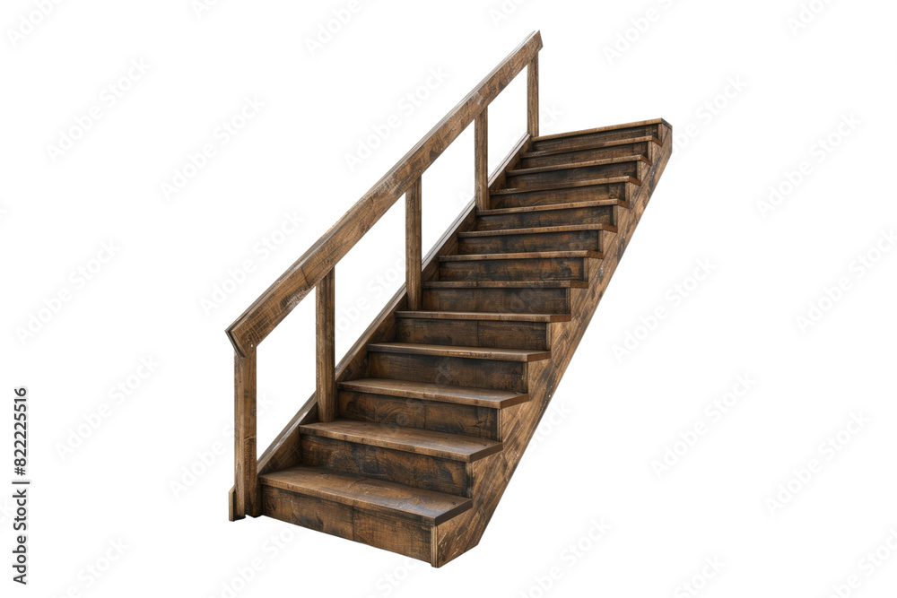 Wooden staircase isolated on transparent background Wooden staircase isolated on transparent background