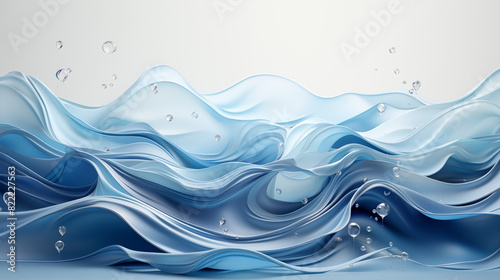 The background of the poster is blue, with water waves flowing from top to bottom and splashing on both sides photo