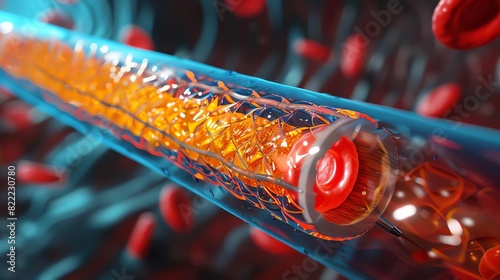 Clot Removal Procedure A 3D representation of a thrombectomy device in an artery