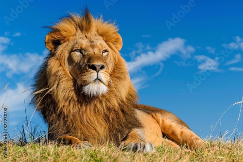 Lion Basking in the Sunlight on the Savannah © Bernardo