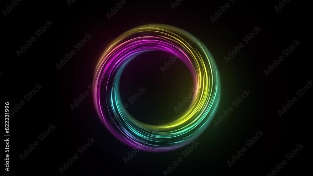 Colorful gradient twisted neon circle Colorful gradient twisted neon circle