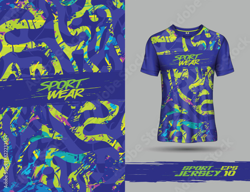 Tshirt sports grunge texture background for soccer jersey, downhill, cycling, football, gaming.