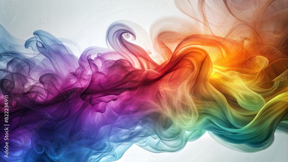 Fototapeta premium Abstract Smoke: Wispy, colorful smoke trails forming intricate patterns, perfect for a mysterious and dynamic abstract background. 