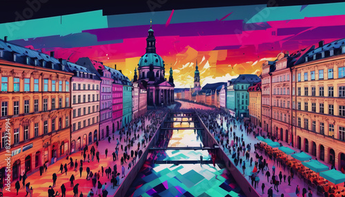 Dresden City Festival. historical cities. the ancient architecture of the city #822234994