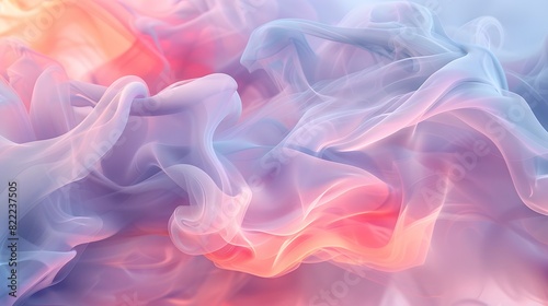 Abstract pastel smoke patterns unfurling like exotic flowers blooming in fast motion.