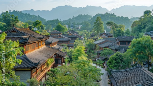 Phoenix Ancient Town in Hunan, well-preserved ancient buildings, Tuo River, historical charm  photo