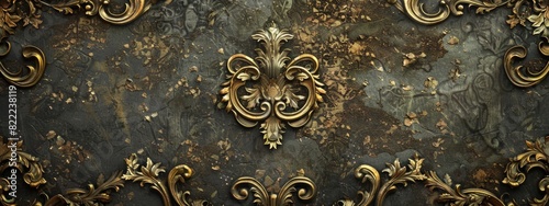 An elegant, baroque pattern background with rich textures and ornate details.