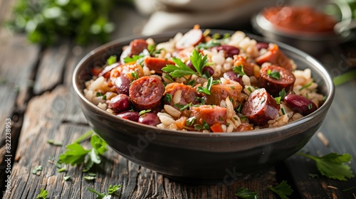 Hearty Easy Red Beans and Rice with Ham Hock and Andouille Sausage for Juneteenth Feast