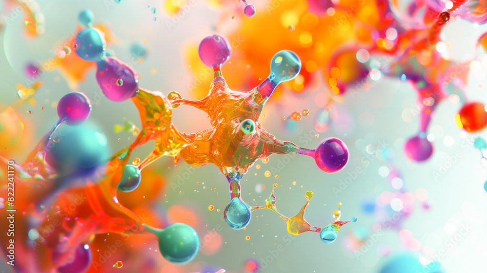 Vibrant Molecular Network In Abstract Design Vibrant Molecular Network In Abstract Design