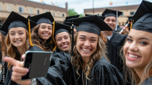Graduates taking selfie