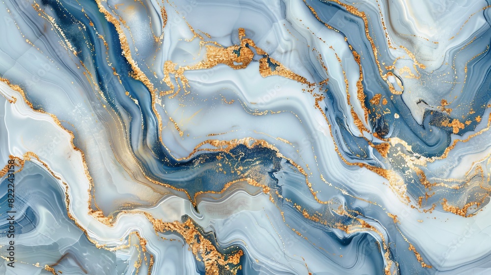 Elegant abstract marble texture with blue and gold swirls Elegant abstract marble texture with blue and gold swirls